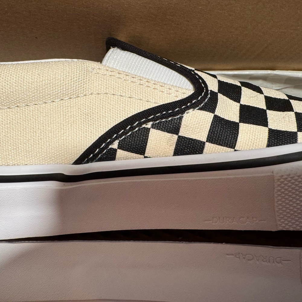 Vans Mens Slip-On Sneakers - Black and Cream Checkerboard 11.5 - Picture 9 of 12
